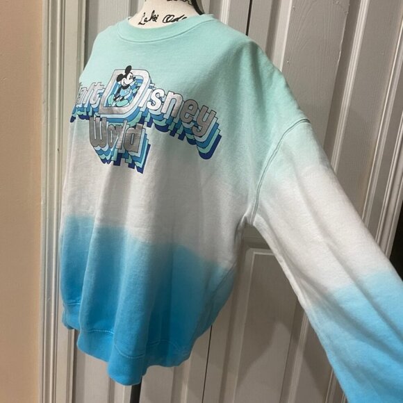 Kawaii walt Disney World Tie Dye teal colors Sweatshirt Size XL 100% Cotton - Picture 2 of 12